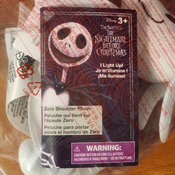 Disney Halloween Zero Light Up Shoulder Magnet Plush Nightmare Before Christmas - Picture 3 of 6
